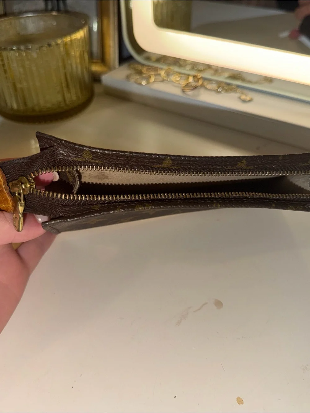 Louis Vuitton Monogram Canvas Card & Key Holder - Black & Gold Monogram